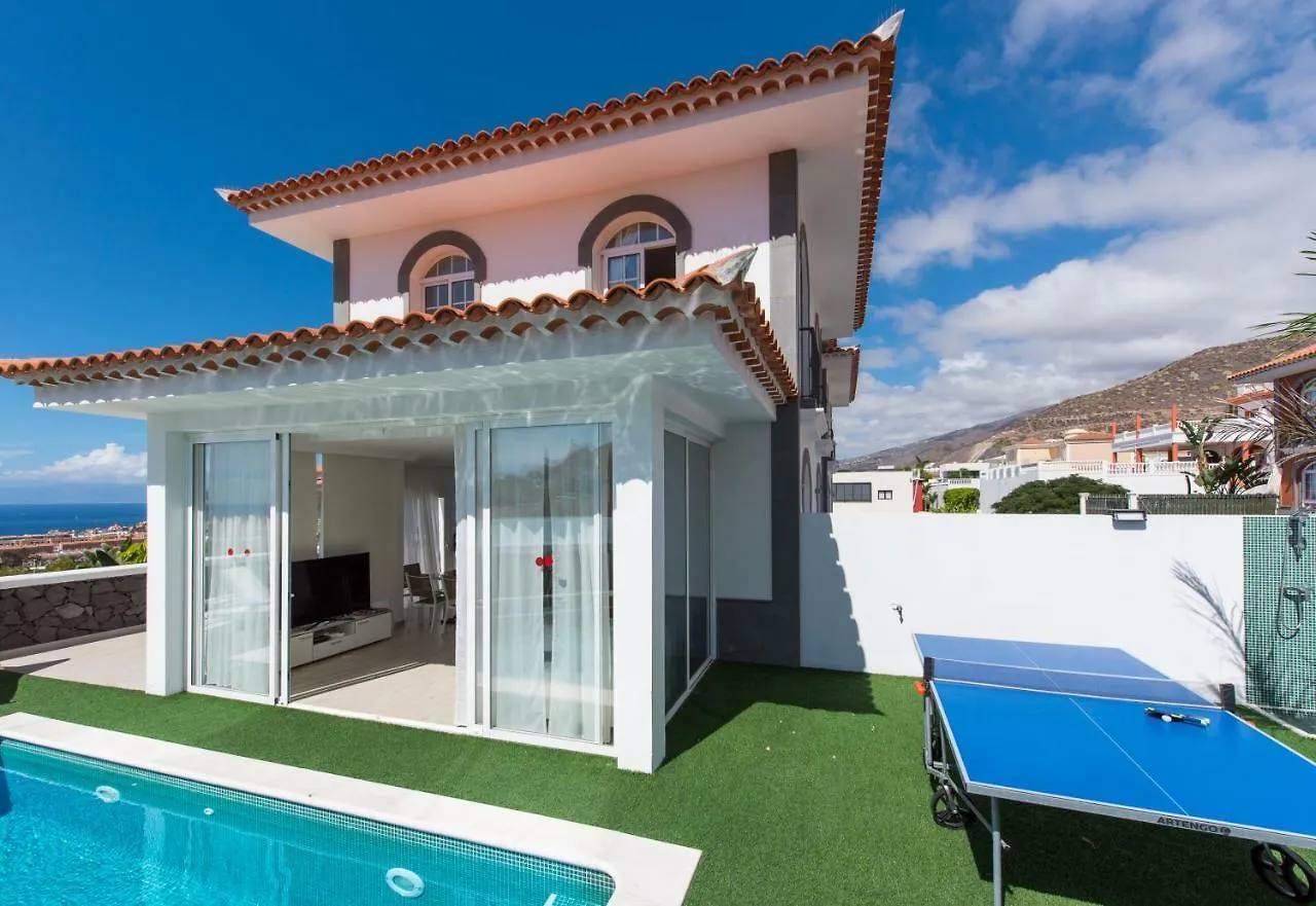 Luxury White Villa With Sea View, Heated Pool Costa Adeje  Spain